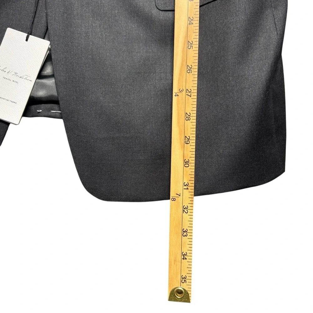John W Nordstrom Travel Wool Suit Mens‎ 42R 36x28 Charcoal Gray Italian Wool NWT
